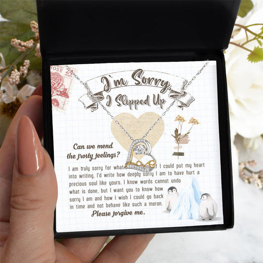 Apology Gift for Girlfriend, Wife, Soulmate - Sorry, Precious Soul - Love Dancing Heart Pendant Necklace - Mallard Moon Gift Shop