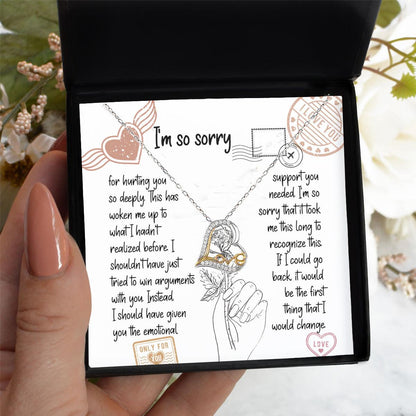 Apology Gift for Girlfriend, Wife, Soulmate, Emotional Support - Love Dancing Heart Pendant Necklace - Mallard Moon Gift Shop