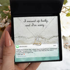 Apology Gift for Girlfriend, Wife, Soulmate - Sorry, I'm Just An Idiot - Love Heart Pendant Necklace