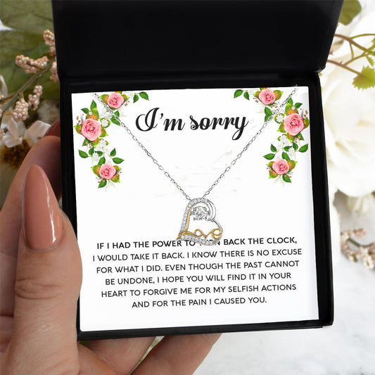 Gift for Girlfriend, Wife - Sorry, Make It Right - Love Heart Pendant Necklace - Mallard Moon Gift Shop