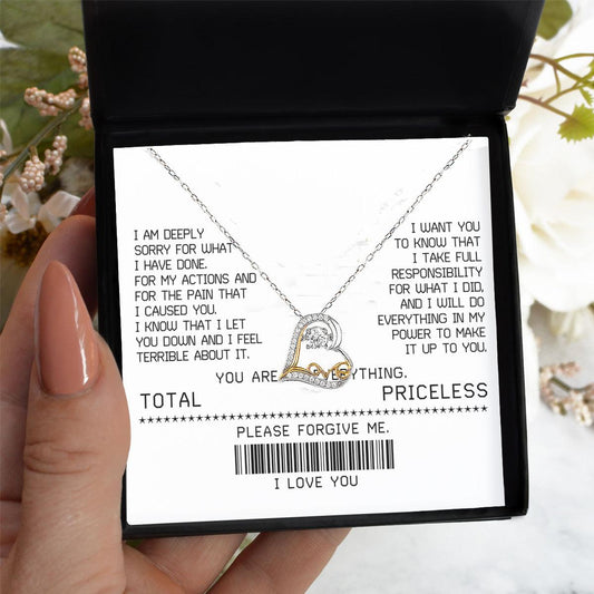 Apology Gift for Girlfriend, Wife, Soulmate - Sorry, Make It Up - Love Heart Pendant Necklace - Mallard Moon Gift Shop