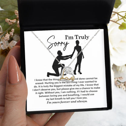 Apology Gift for Girlfriend, Wife - Sorry, My Last Breath - Love Heart Pendant Necklace - Mallard Moon Gift Shop