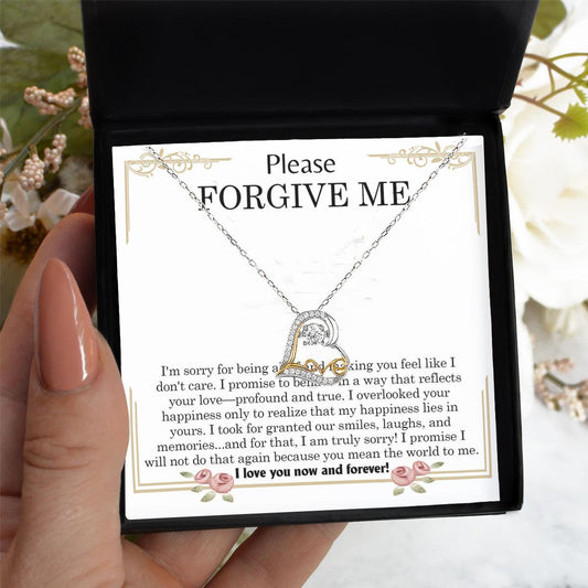 Apology Gift for Girlfriend, Wife - Sorry, Profound And True - Love Heart Pendant Necklace - Mallard Moon Gift Shop