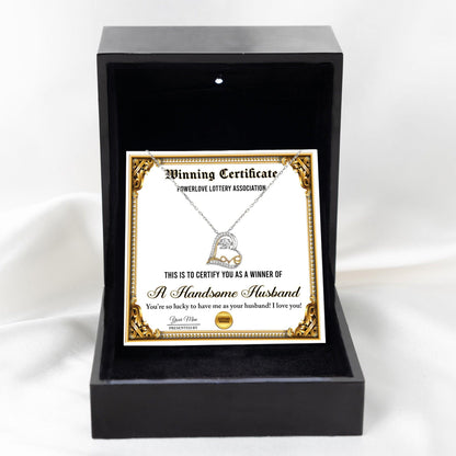 Wife Wedding Day, Anniversary, Birthday Gift - Winning Certificate - Love Dancing Heart Pendant Necklace - Mallard Moon Gift Shop