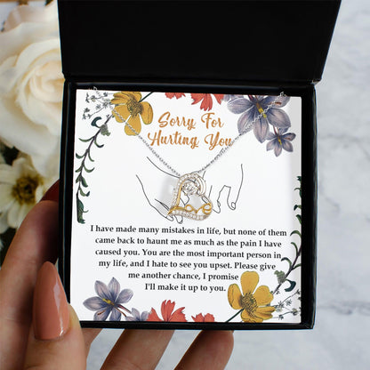 Apology Gift for Girlfriend, Wife, Soulmate- Sorry, Haunt Me - Love Dancing Heart Pendant Necklace - Mallard Moon Gift Shop