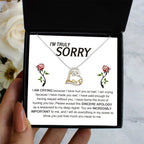 Apology Gift for Girlfriend, Wife, Soulmate - Sorry, Made You Sad - Love Dancing Heart Pendant Necklace