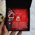 Apology Gift for Girlfriend, Wife, Soulmate - Sorry, One Last Chance - Love Dancing Heart Pendant Necklace