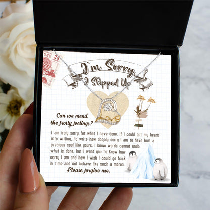 Apology Gift for Girlfriend, Wife, Soulmate - Sorry, Precious Soul - Love Dancing Heart Pendant Necklace - Mallard Moon Gift Shop