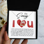 Gift for Girlfriend, Wife - Sorry, Change The Past - Love Dancing Heart Pendant Necklace