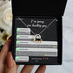 Apology Gift for Girlfriend, Wife, Soulmate - Sorry, Life Without You - Love Heart Pendant Necklace