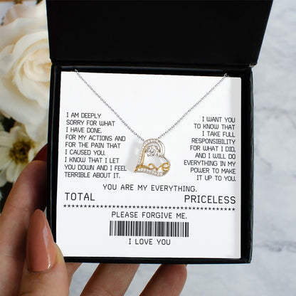 Apology Gift for Girlfriend, Wife, Soulmate - Sorry, Make It Up - Love Heart Pendant Necklace - Mallard Moon Gift Shop