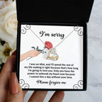 Apology Gift for Girlfriend, Wife, Soulmate - Sorry, Making It Right - Love Heart Pendant Necklace