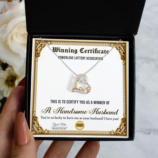 Wife Wedding Day, Anniversary, Birthday Gift - Winning Certificate - Love Dancing Heart Pendant Necklace - Mallard Moon Gift Shop
