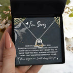 Apology Gift for Girlfriend, Wife, Soulmate - Sorry, The Best Thing - Love Dancing Heart Pendant Necklace