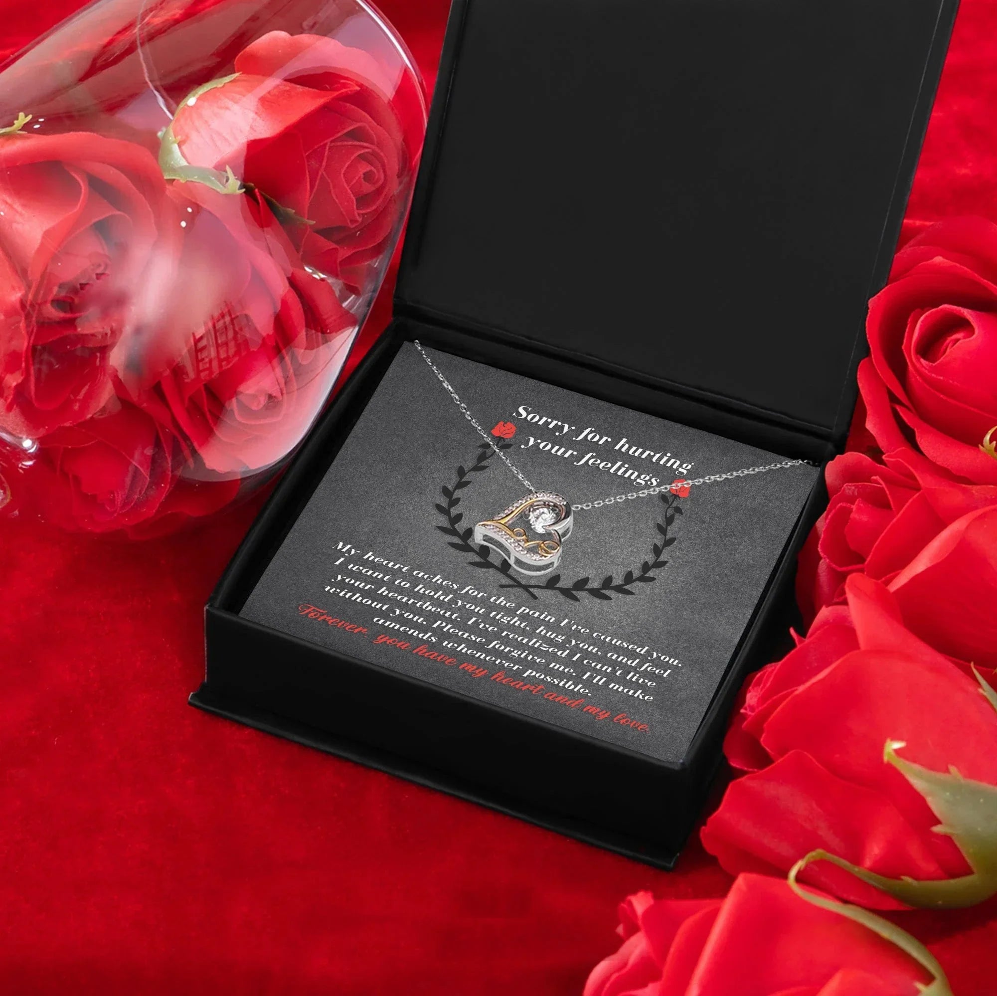 Apology Gift for Girlfriend, Wife, Soulmate - Sorry, Make Amends - Love Dancing Heart Pendant Necklace