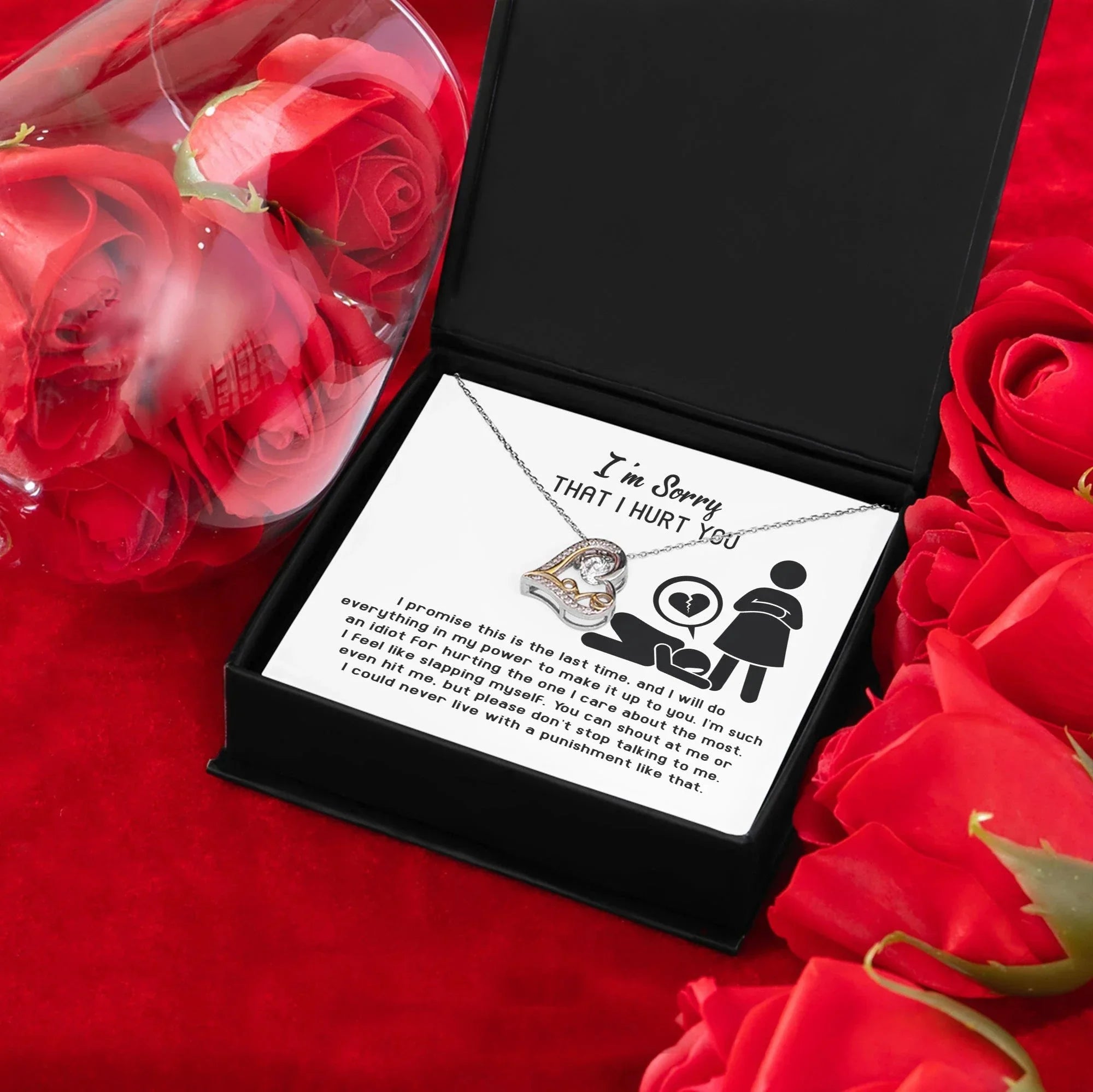 Apology Gift for Girlfriend, Wife, Soulmate - Sorry, Please Don't Stop Talking - Love Dancing Heart Pendant Necklace