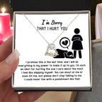 Apology Gift for Girlfriend, Wife, Soulmate - Sorry, Please Don't Stop Talking - Love Dancing Heart Pendant Necklace