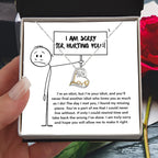 Apology Gift for Girlfriend, Wife, Soulmate - Sorry, Missing Piece - Love Dancing Heart Pendant Necklace