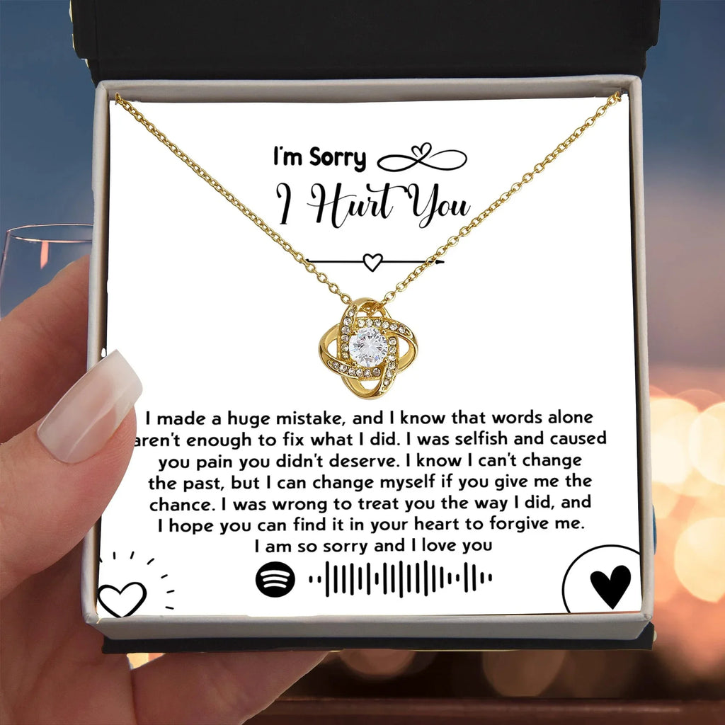 Apology Gift for Girlfriend, Wife, Soulmate - Sorry, You Didn't Deserve - Love Knot Pendant Necklace