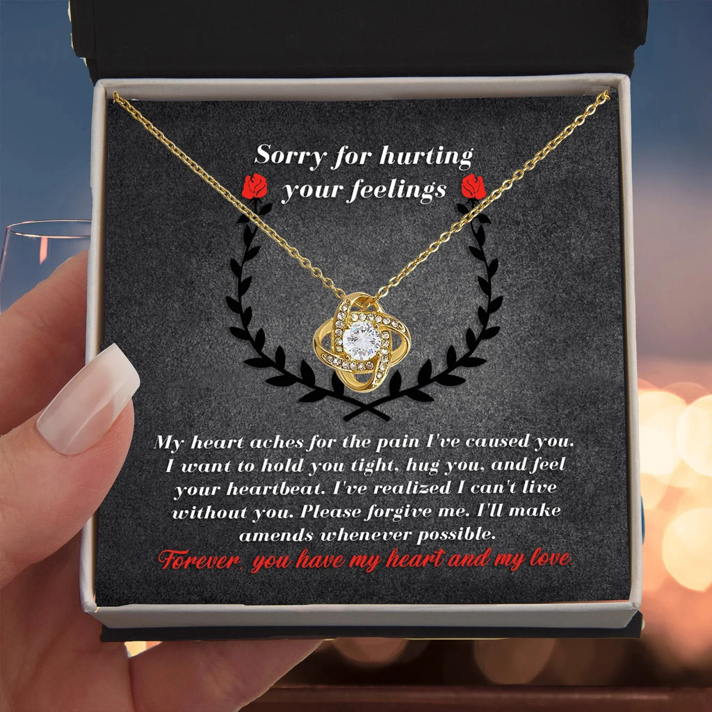 Apology Gift for Girlfriend, Wife, Soulmate - Sorry, Make Amends - Love Knot Pendant Necklace