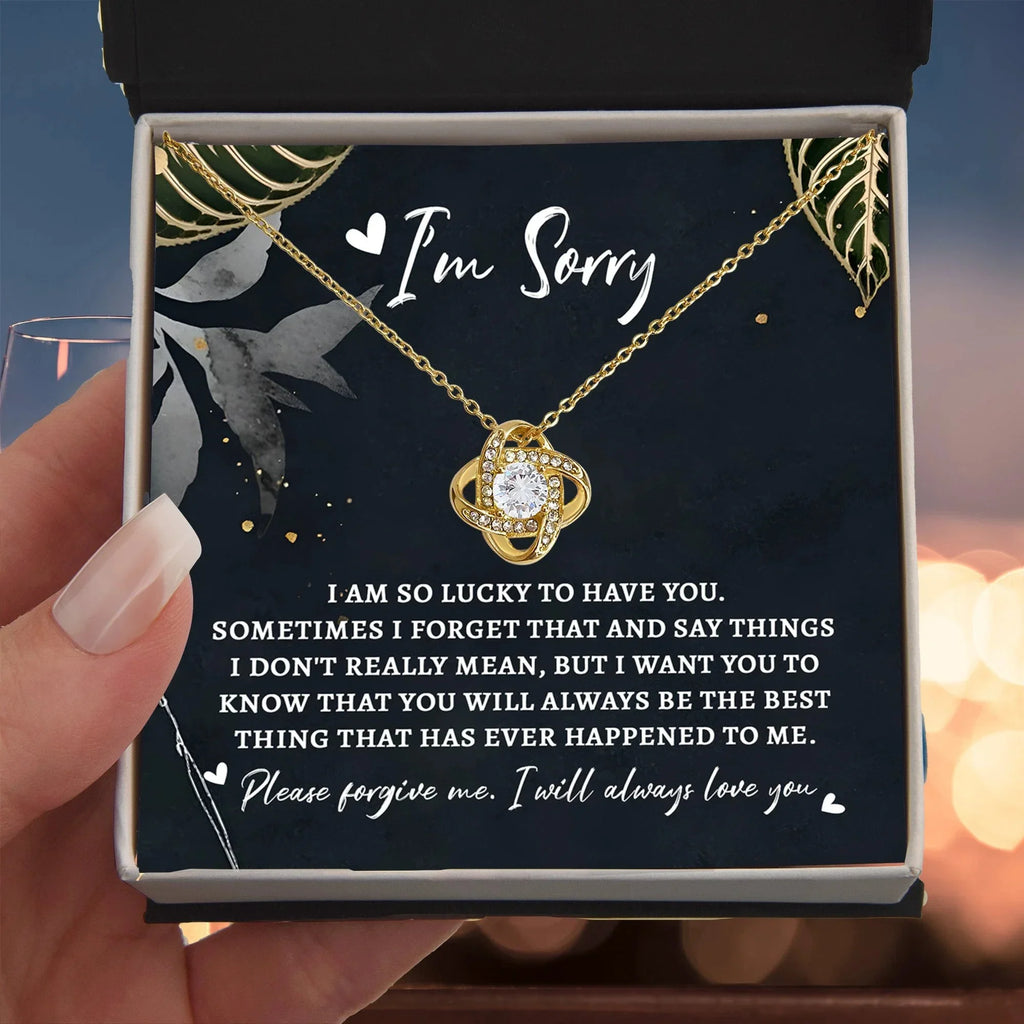 Apology Gift - Sorry, The Best Thing - Love Knot Pendant Necklace