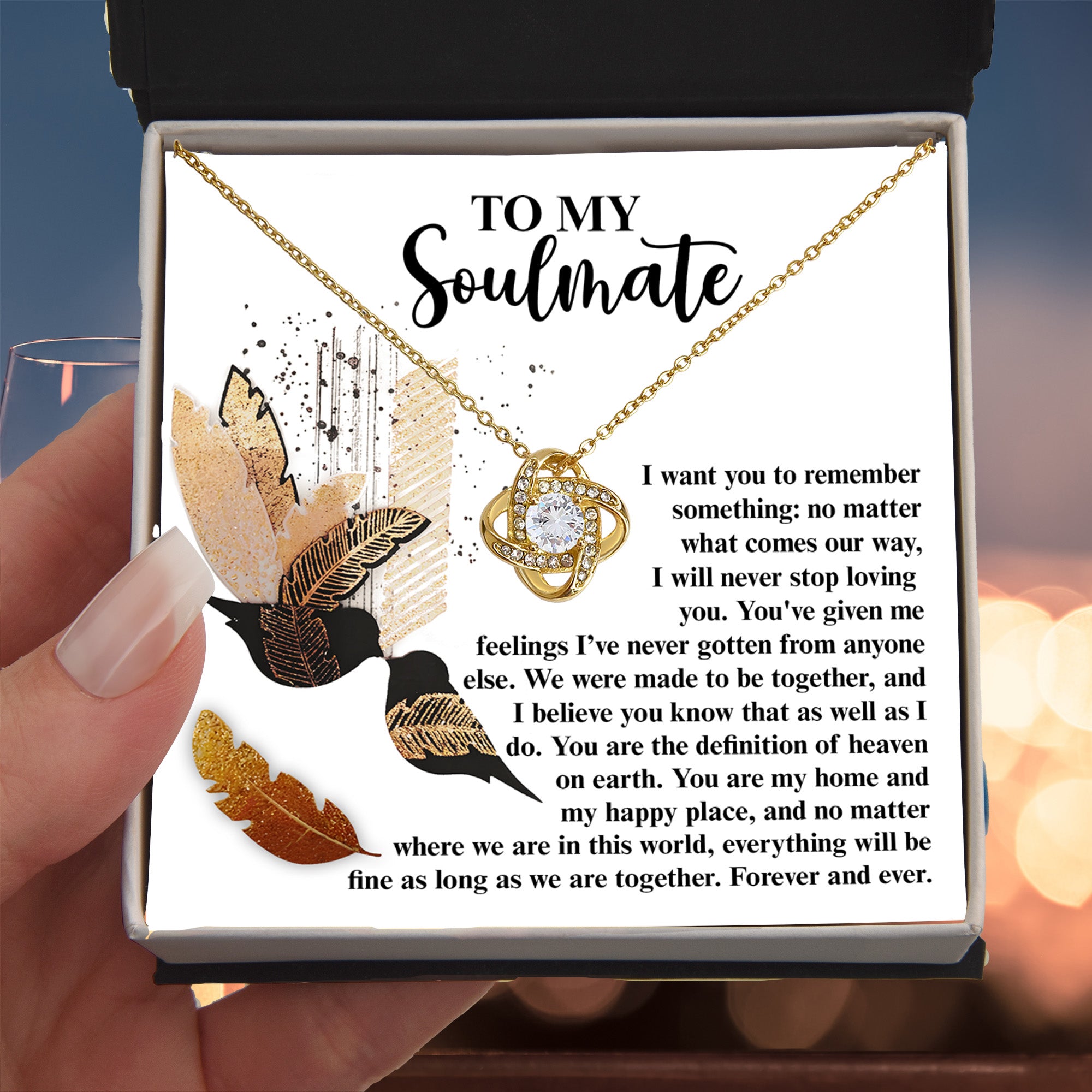 Gift for Soulmate - Given Me Feelings - Love Knot Pendant Necklace - Mallard Moon