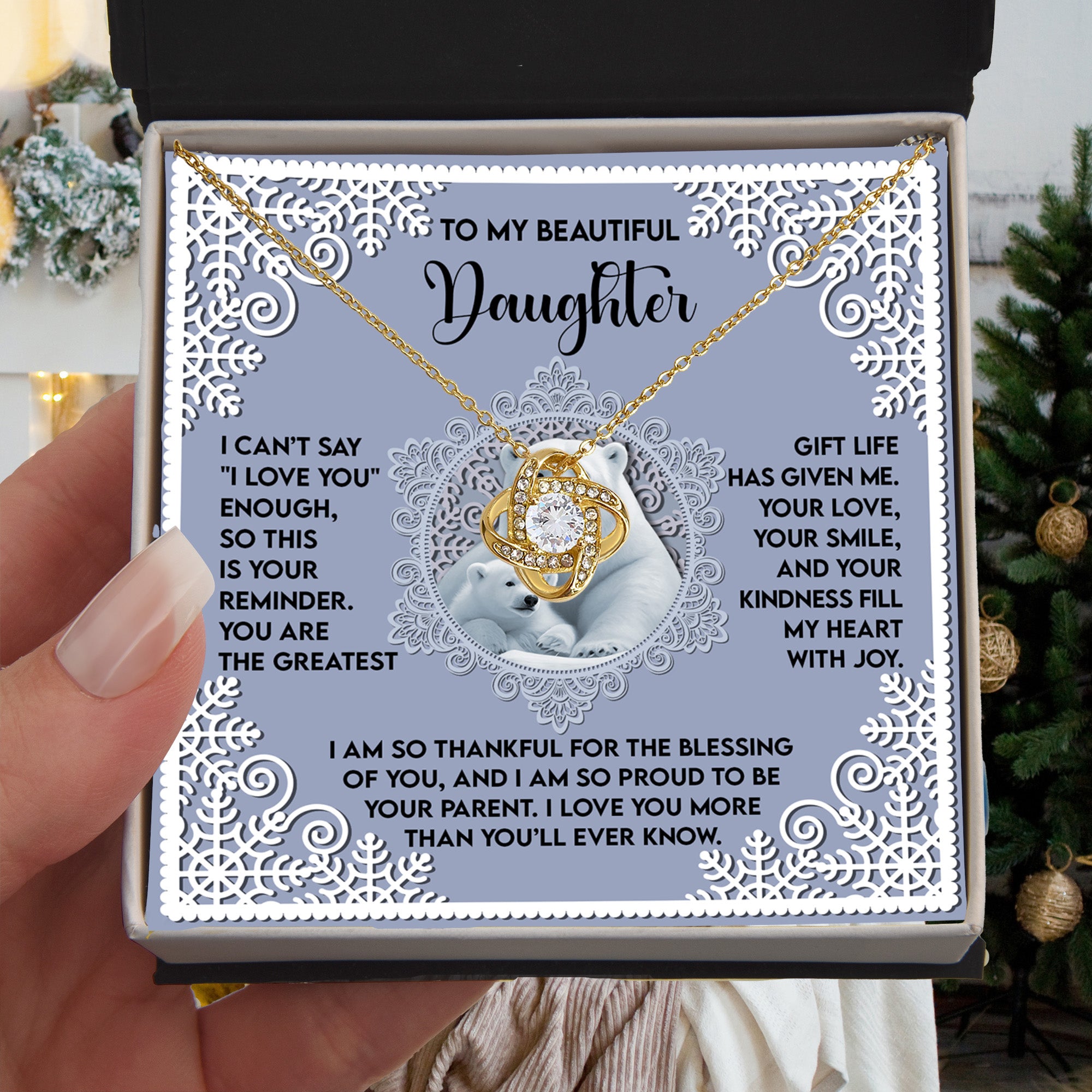 Gift for Daughter - Fill My Heart My Heart With Joy - Love Knot Pendant Necklace - Mallard Moon