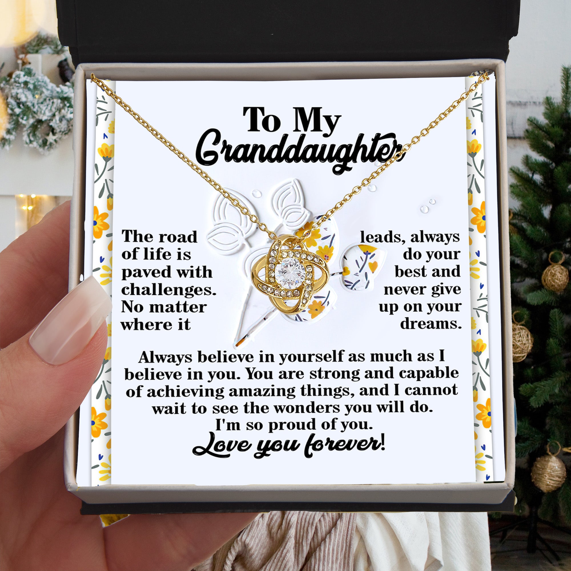 Gift for Granddaughter - On Your Dreams - Love Knot Pendant Necklace - Mallard Moon