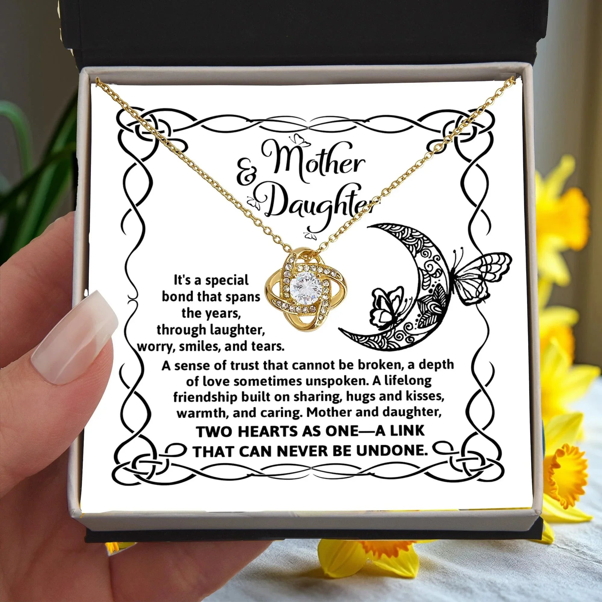 Mother and Daughter - A Special Bond Love Knot Pendant Necklace