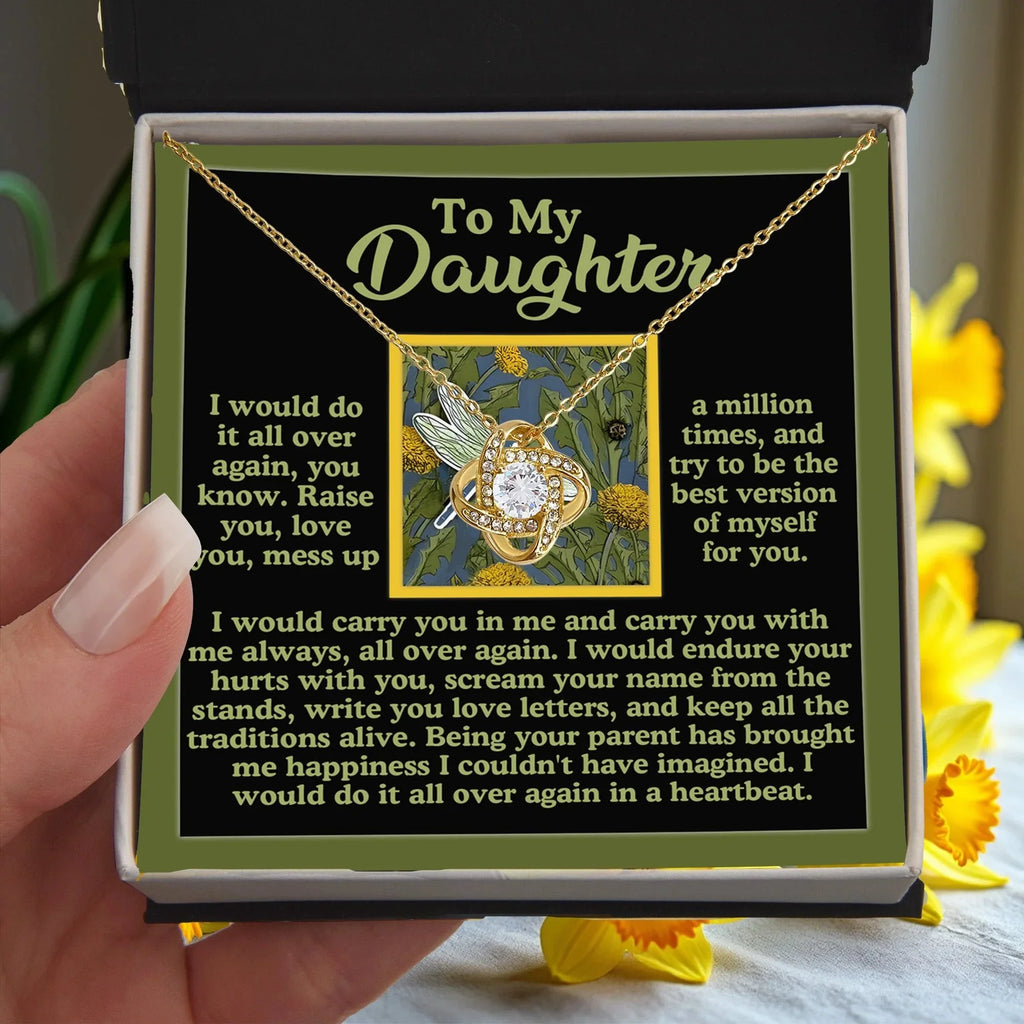 Gift for Daughter - All Over Again - Love Knot Pendant Necklace