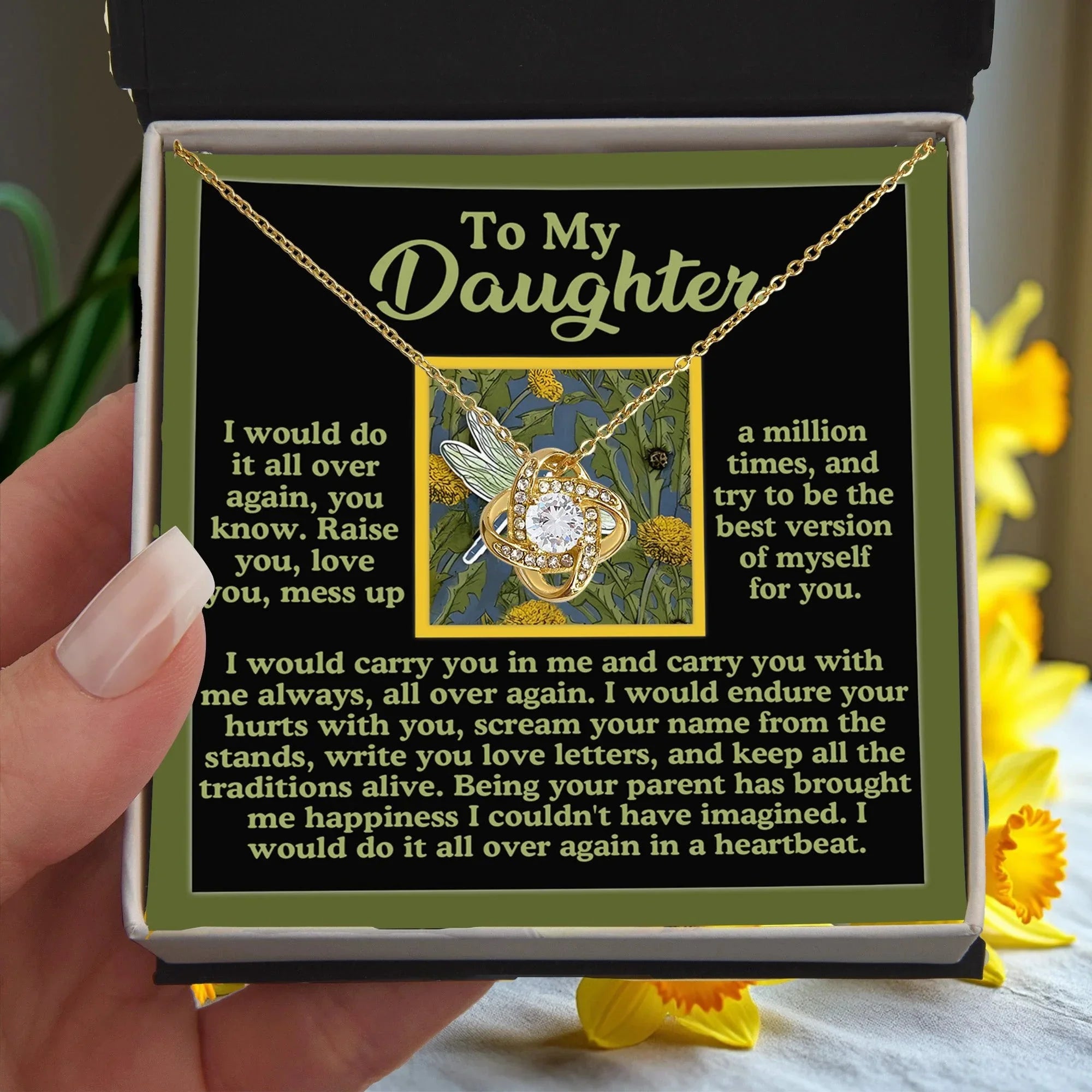 Gift for Daughter - All Over Again - Love Knot Pendant Necklace