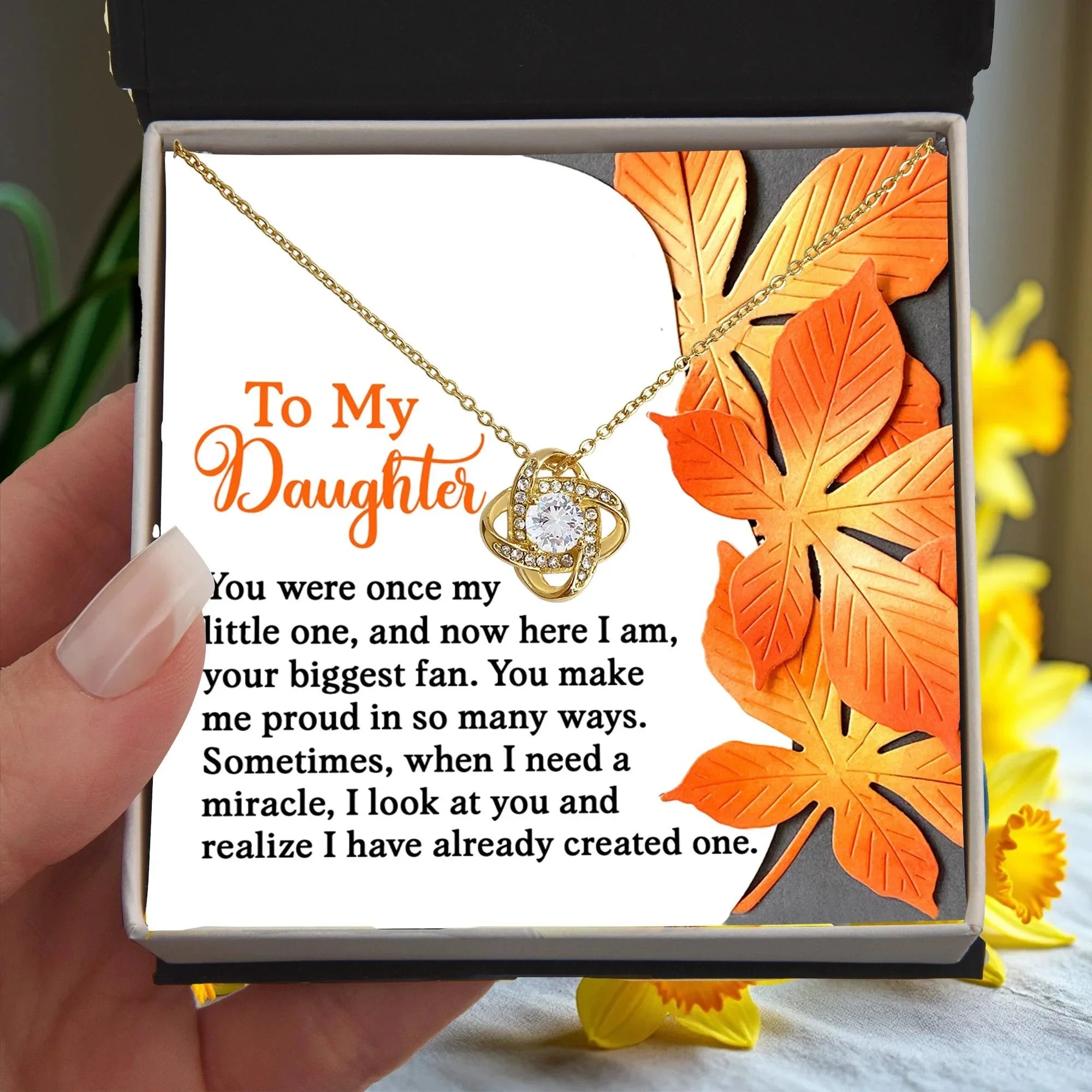 Gift for Daughter - Here I Am, Your Biggest Fan - Love Knot Pendant Necklace