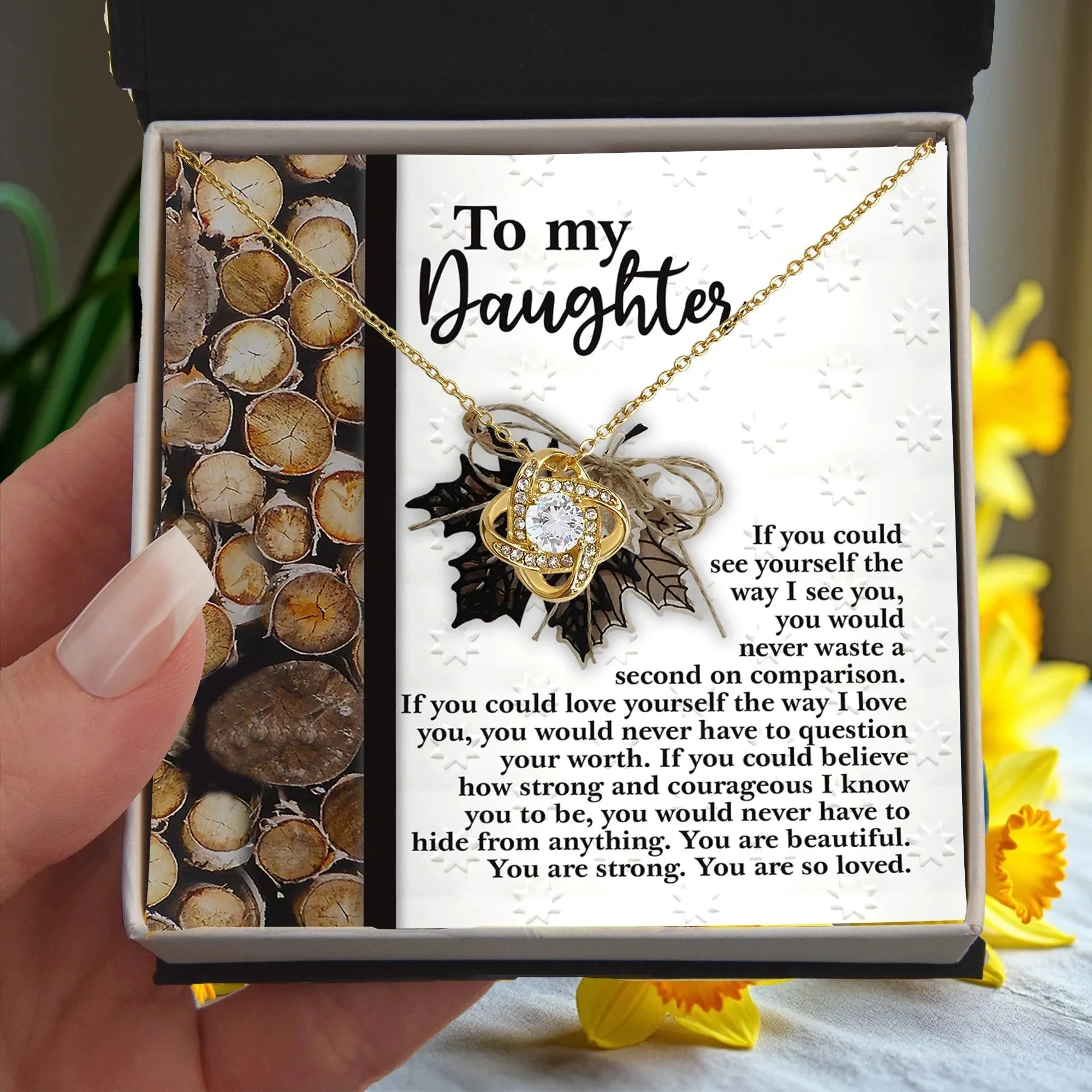 Gift for Daughter - Straighten Your Crown- Love Knot Pendant Necklace