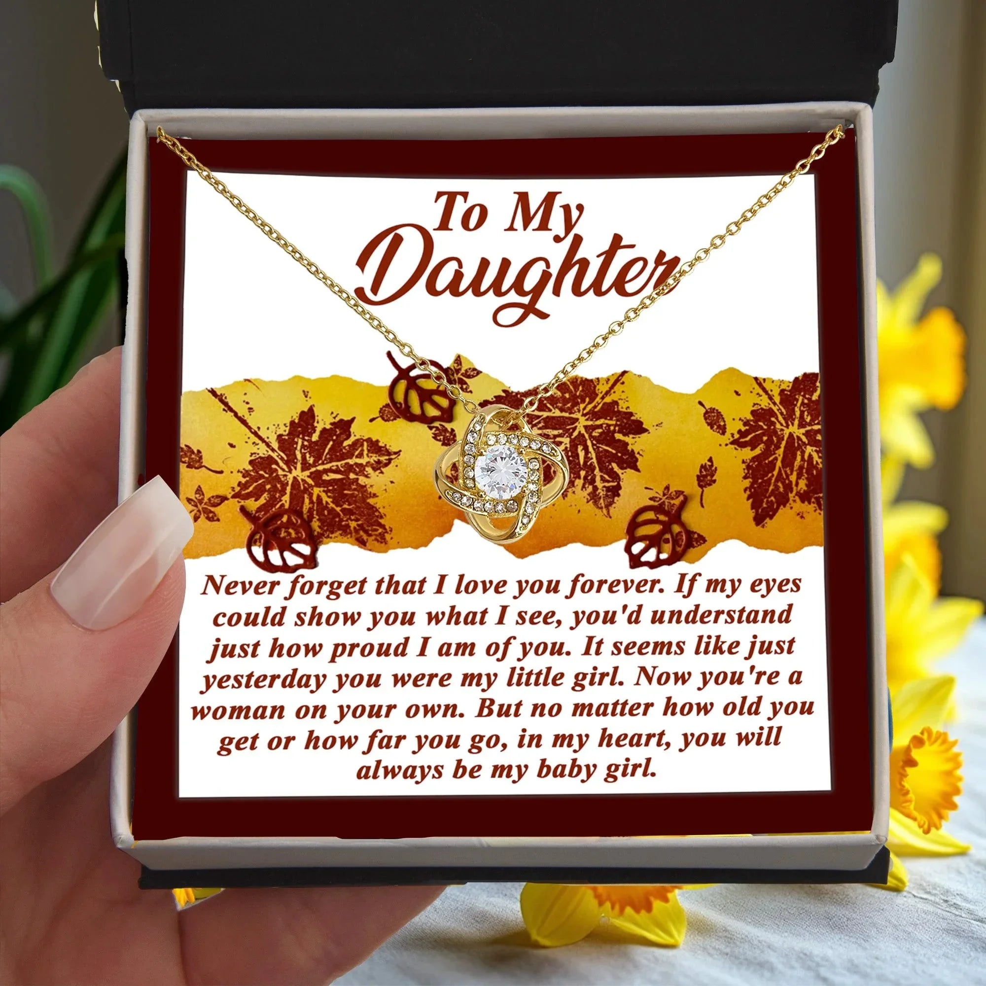 Gift for Daughter - On Your Own - Love Knot Pendant Necklace