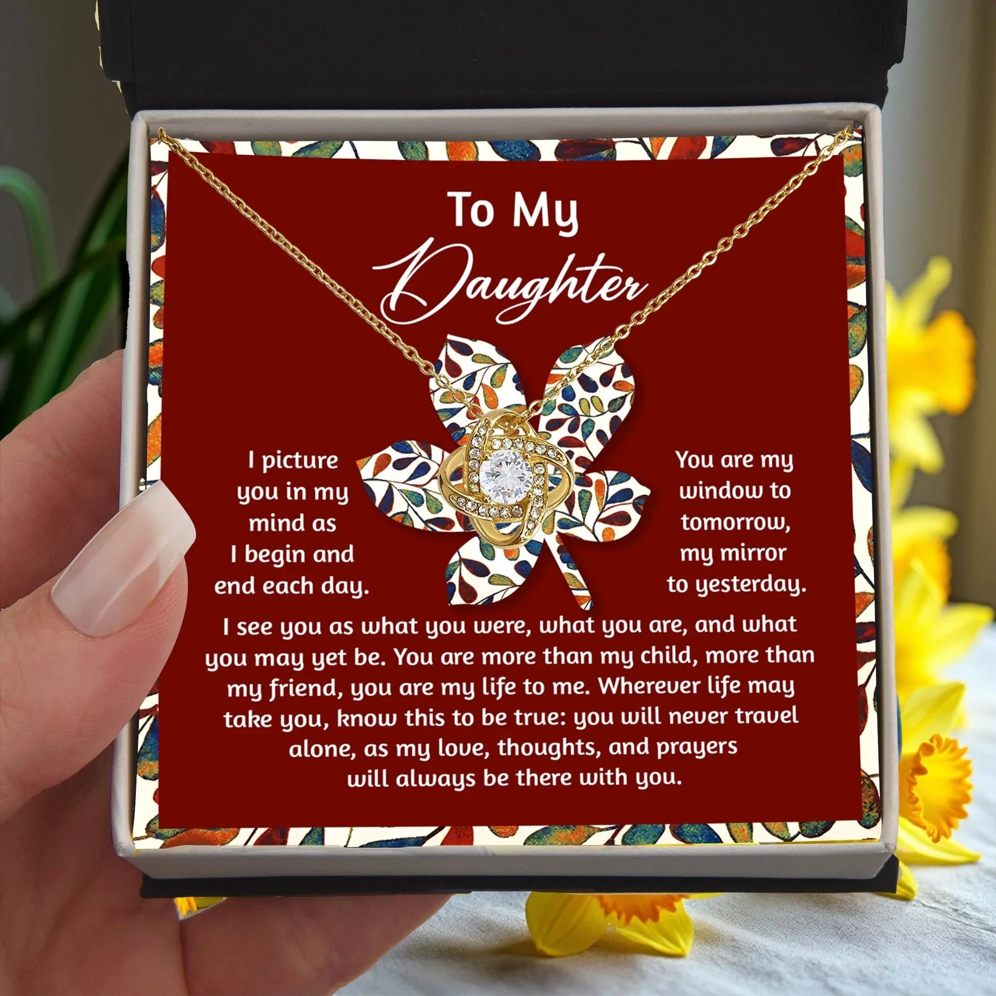 Gift for Daughter - To Be True - Love Knot Pendant Necklace