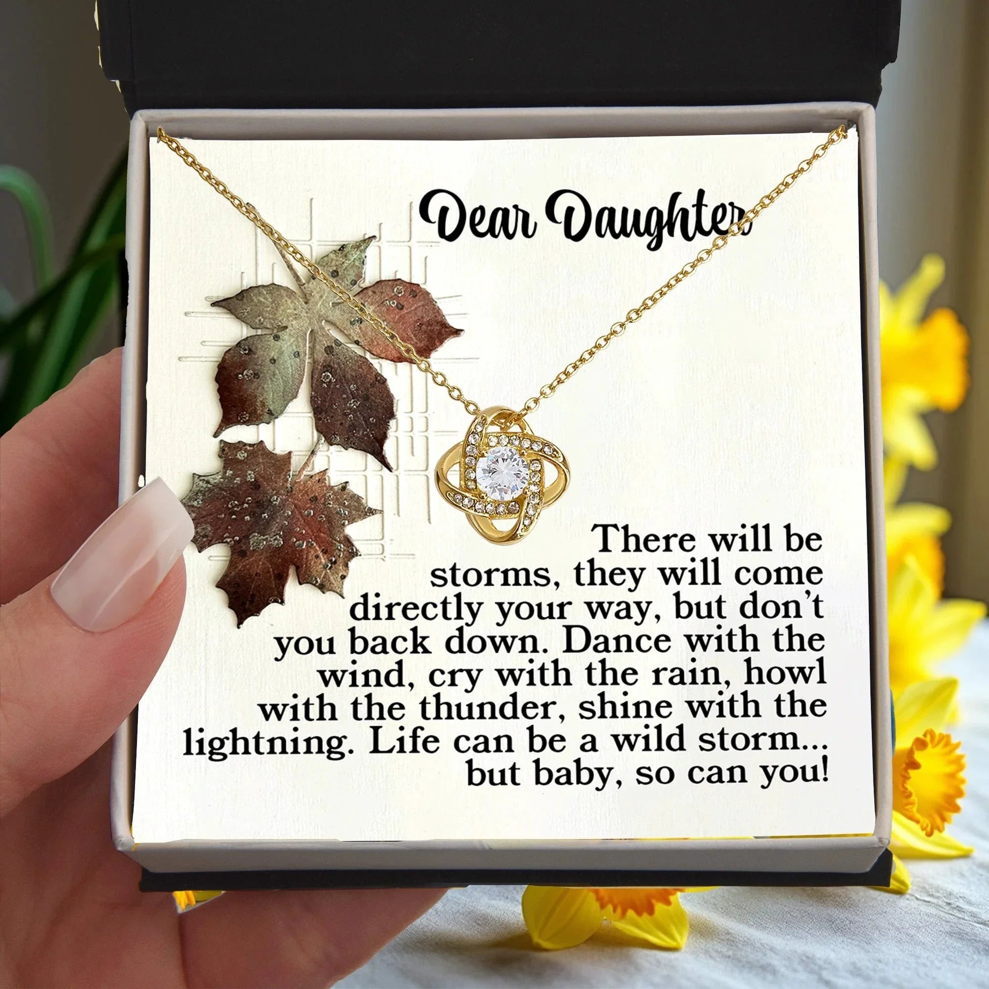 Gift for Daughter - With The Thunder - Love Knot Pendant Necklace