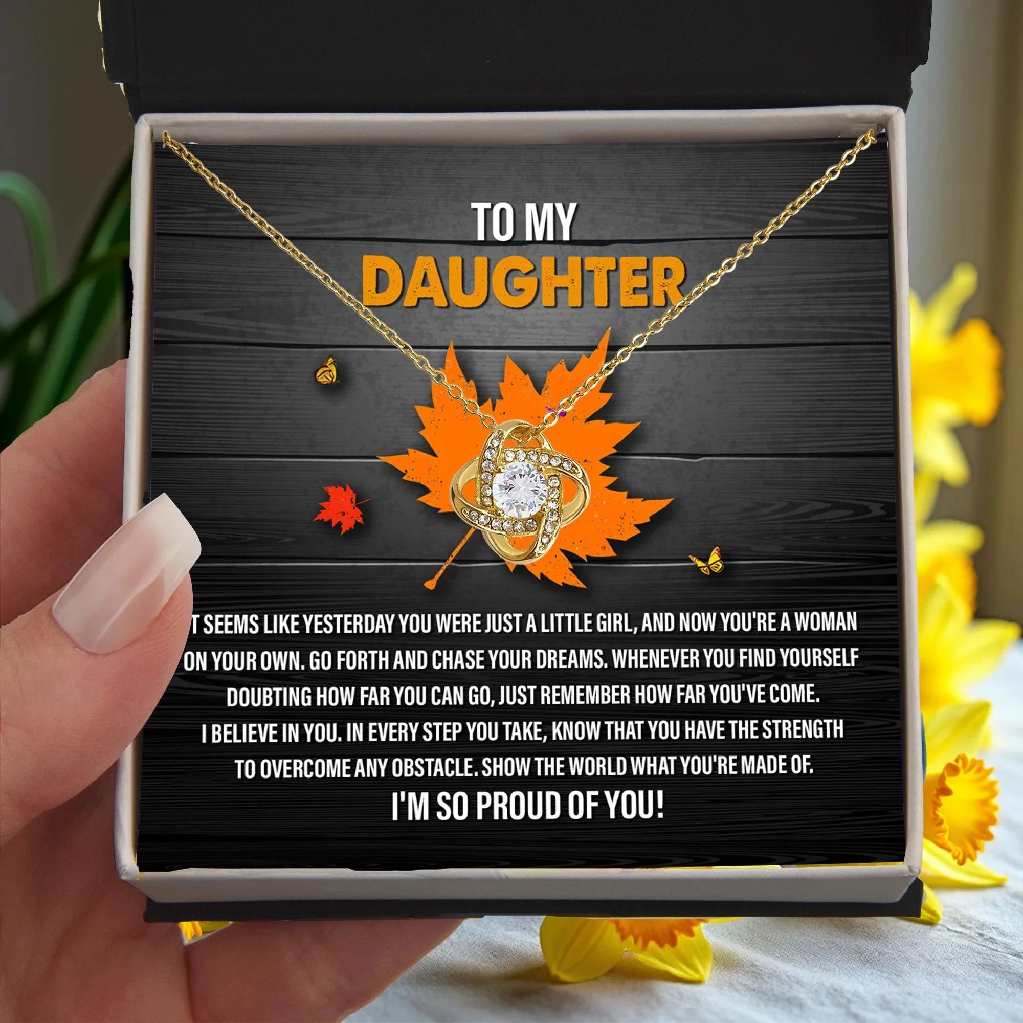 Gift for Daughter -As Far As You Can Go - Love Knot Pendant Necklace