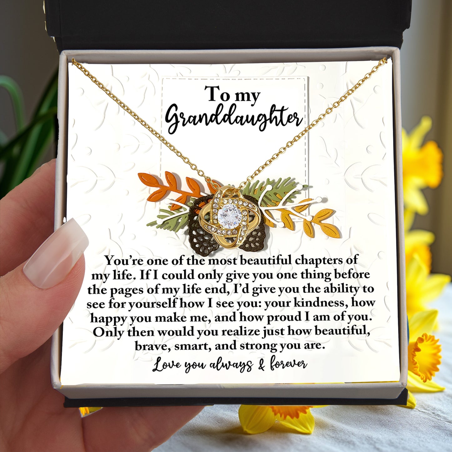 Gift for Granddaughter - How Beautiful - Love Knot Pendant Necklace - Mallard Moon Gift Shop