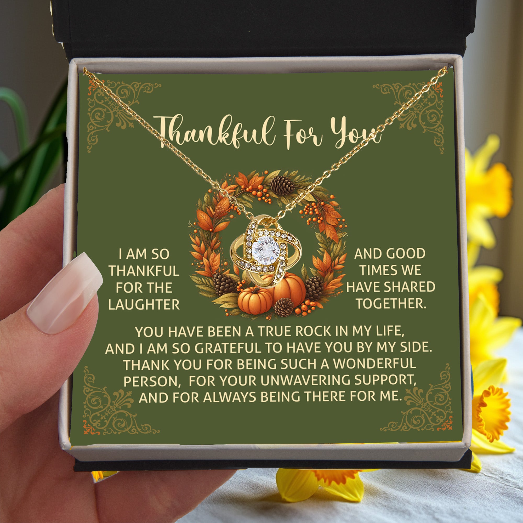 Gift for Thanksgiving - By My Side - Love Knot Pendant Necklace - Mallard Moon