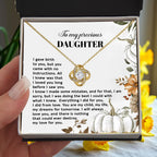 Heartfelt Mother to Daughter Gift | Love Knot Necklace with Emotional Message Card