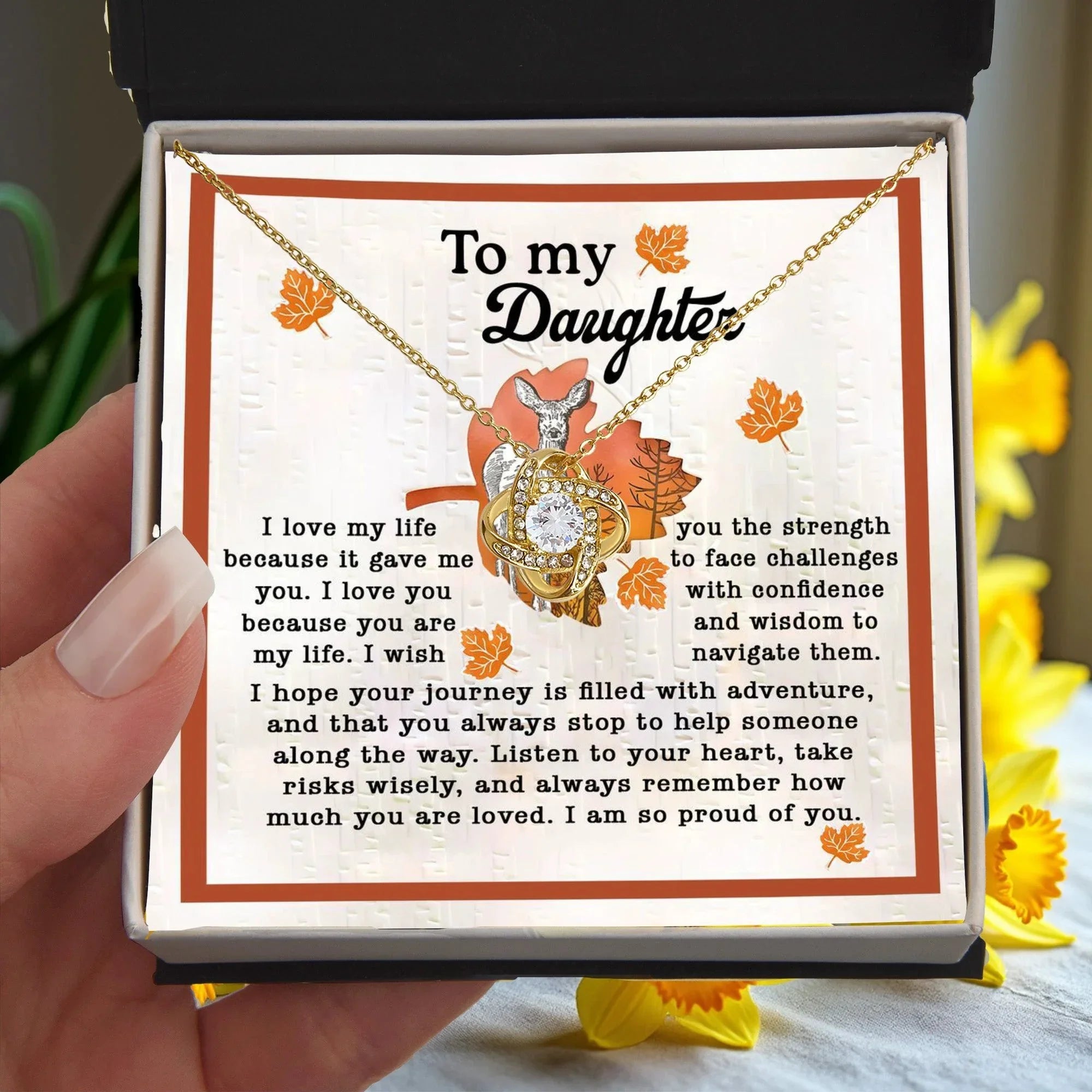 Gift for Daughter - Life Gave Me You - Love Knot Pendant Necklace