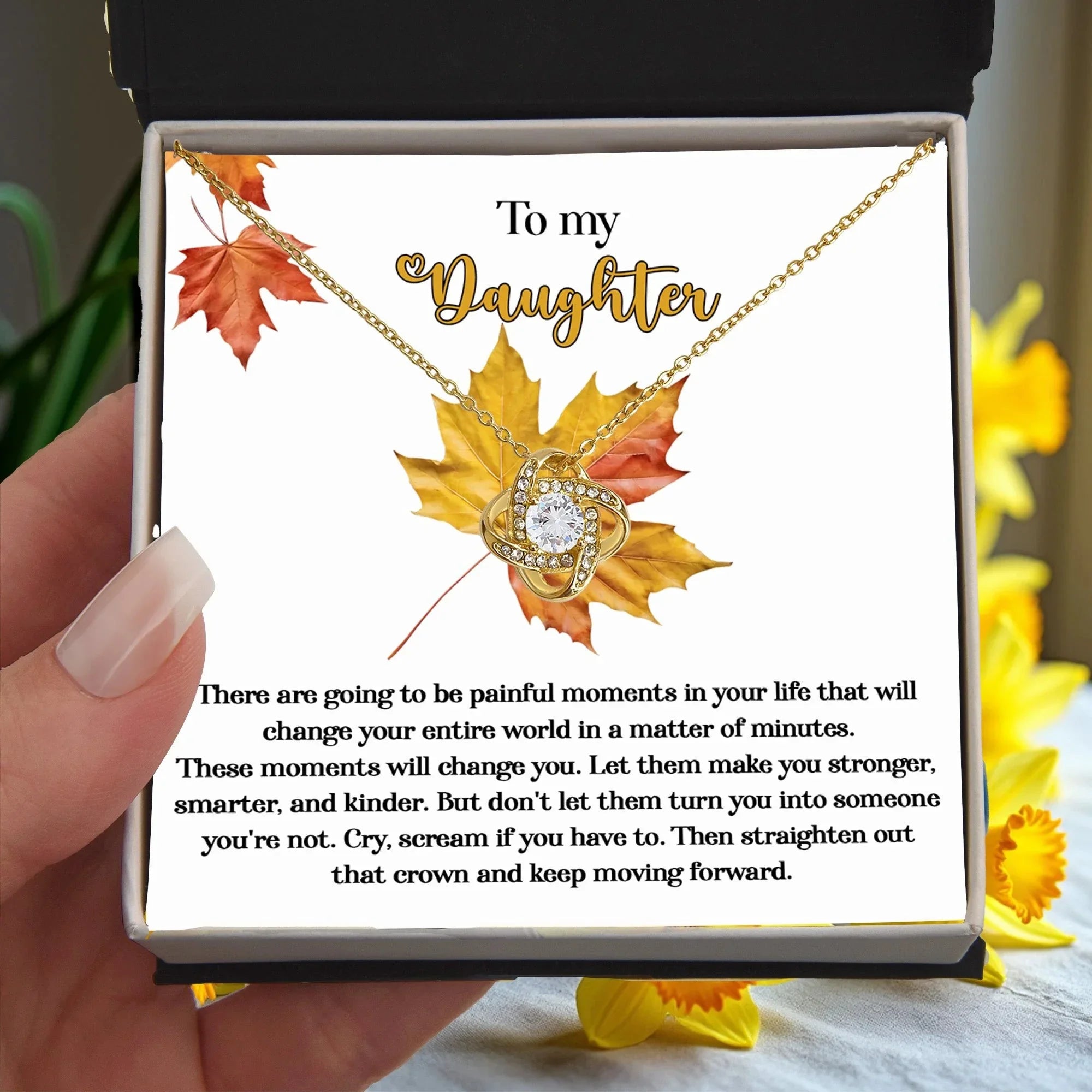 Gift for Daughter - Make You Stronger - Love Knot Pendant Necklace