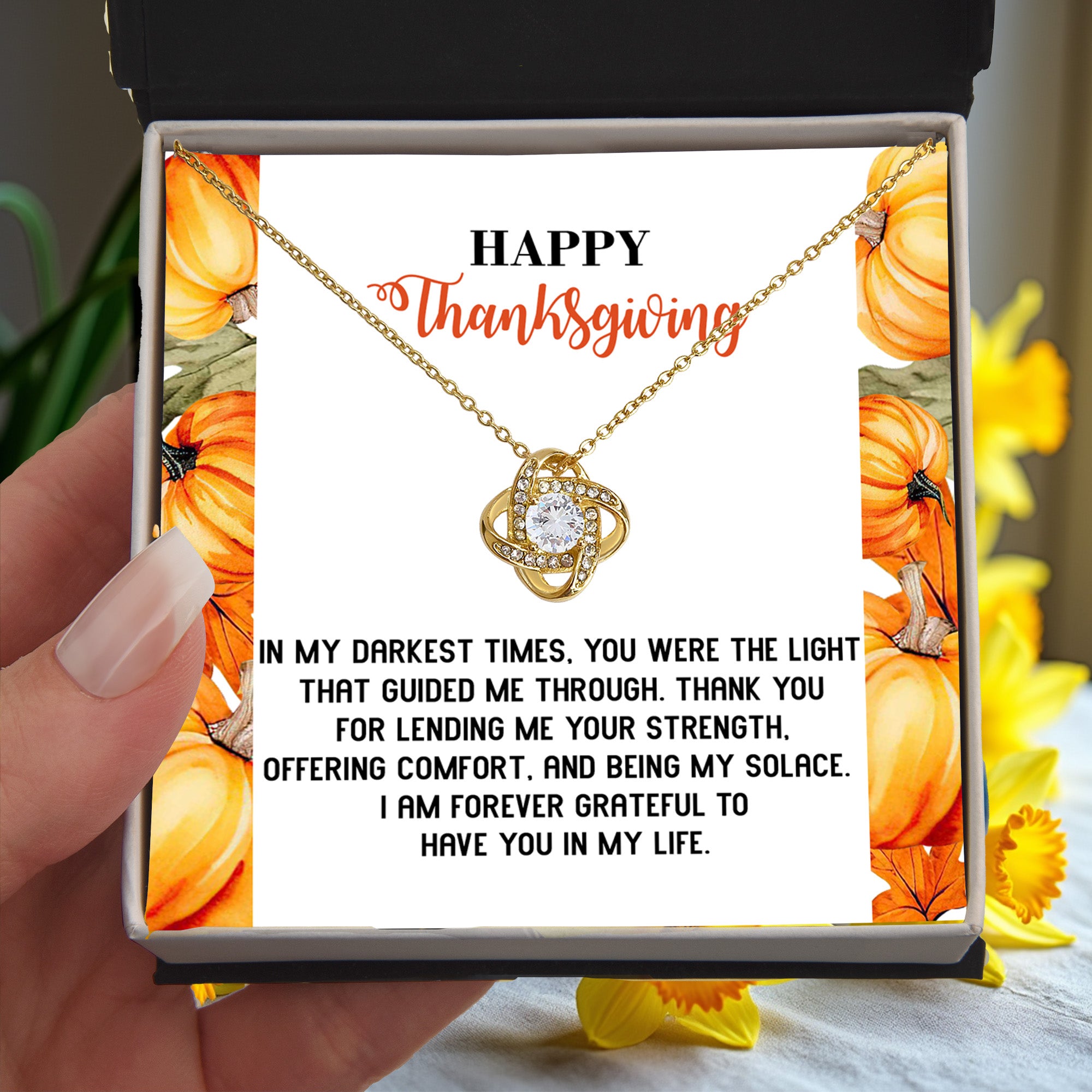 Gift for Thanksgiving - Guided Me Through - Love Knot Pendant Necklace - Mallard Moon