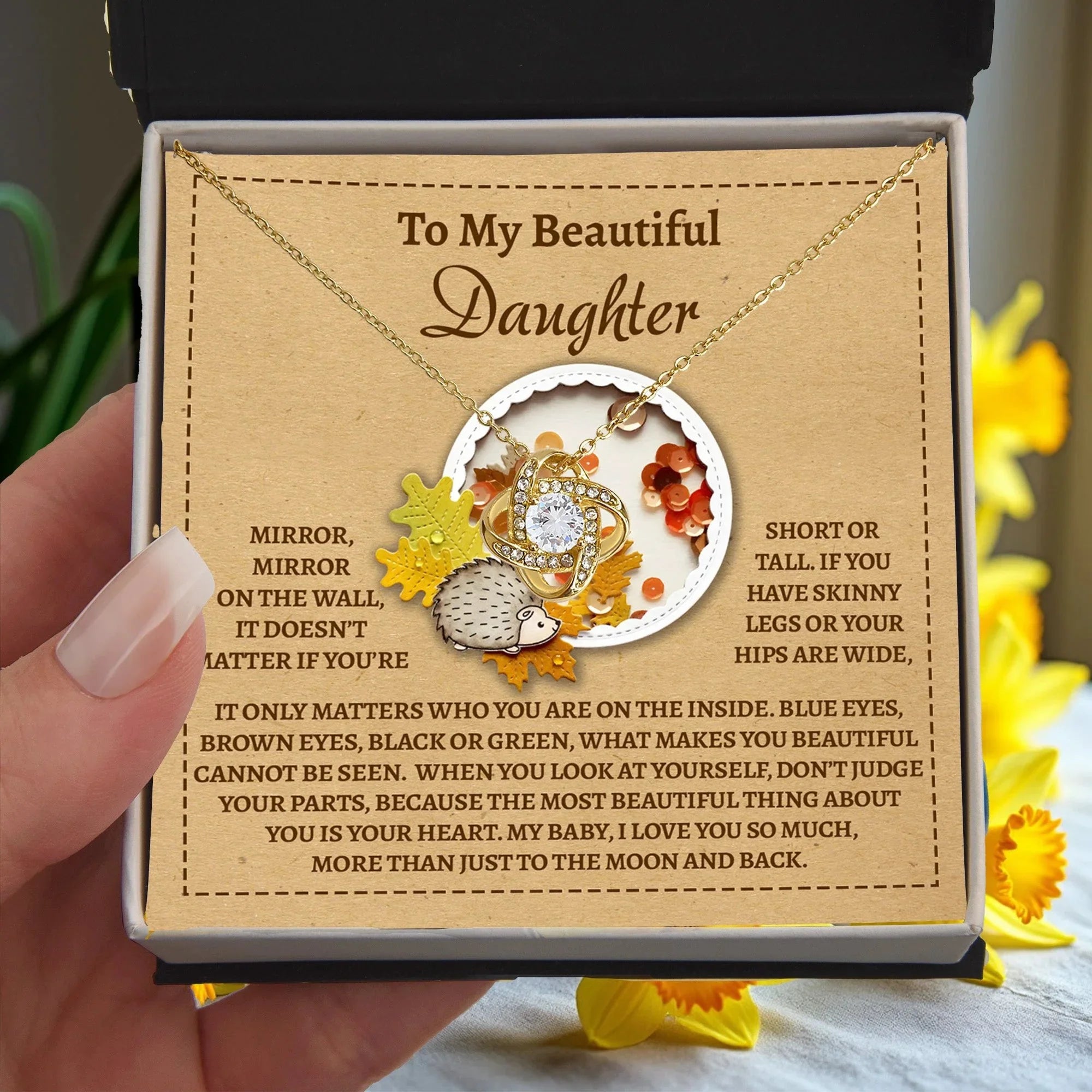 Gift for Daughter - On The Wall - Love Knot Pendant Necklace