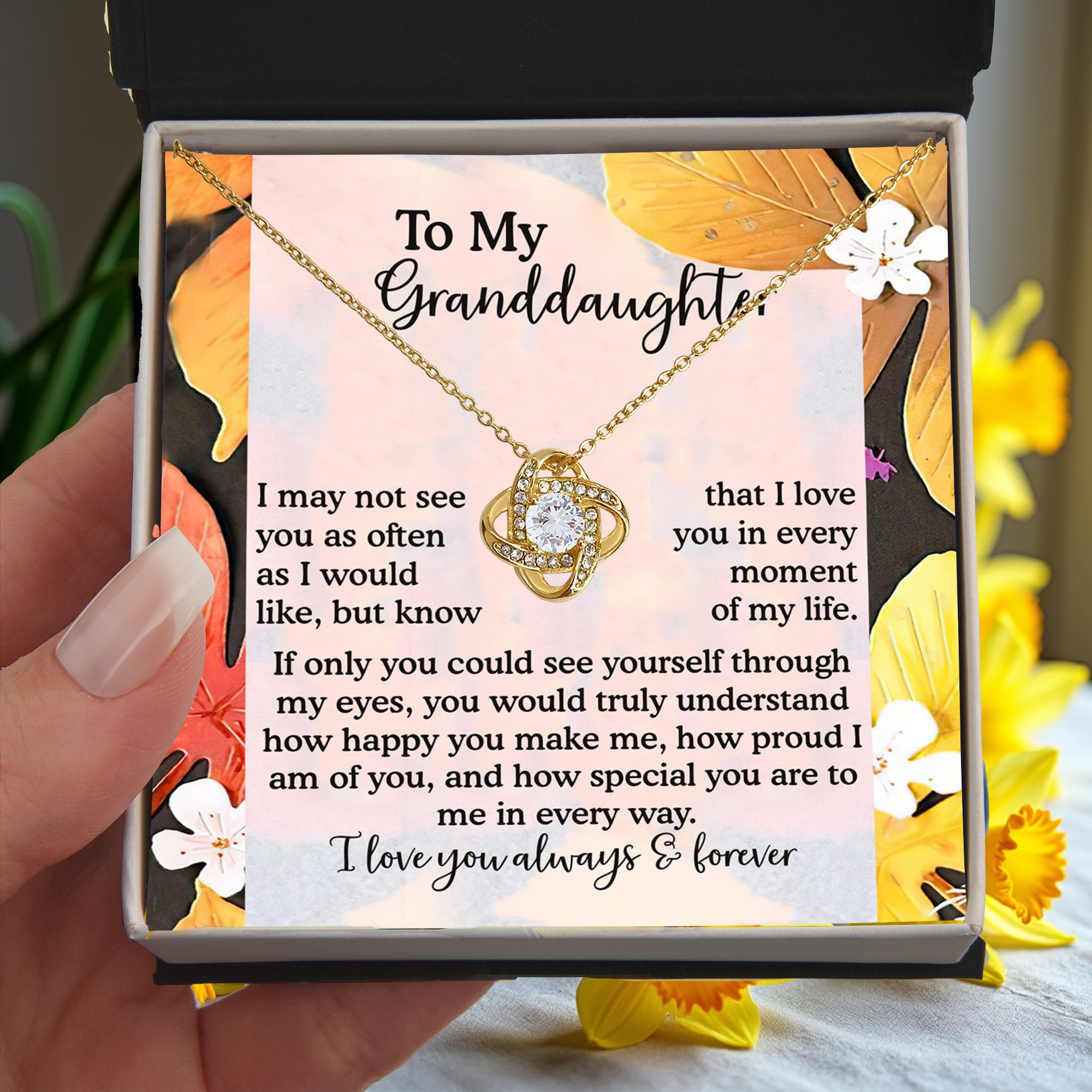 Gift for Granddaughter - In Every Way - Love Knot Pendant Necklace - Mallard Moon Gift Shop