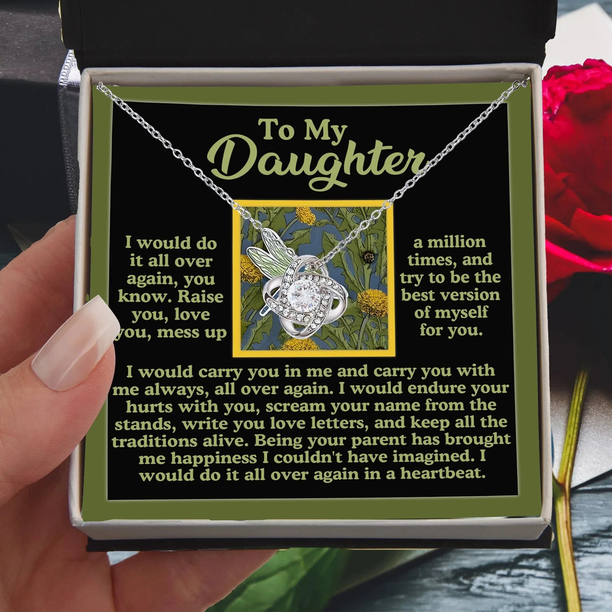 Gift for Daughter - All Over Again - Love Knot Pendant Necklace