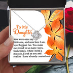 Gift for Daughter - Here I Am, Your Biggest Fan - Love Knot Pendant Necklace