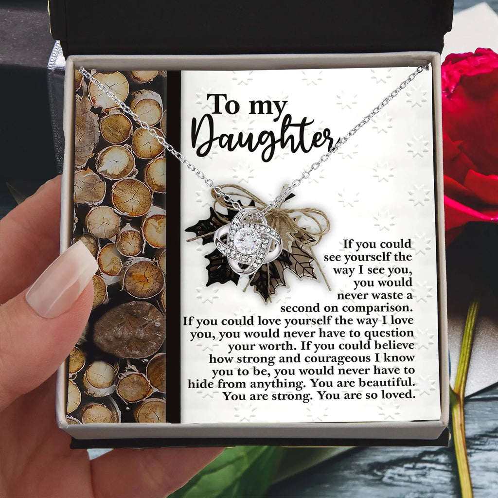 Gift for Daughter - Straighten Your Crown- Love Knot Pendant Necklace
