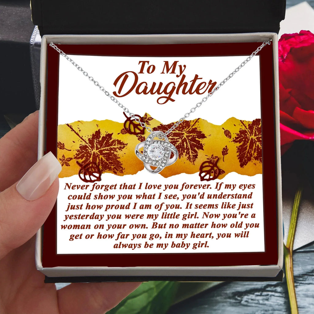 Gift for Daughter - On Your Own - Love Knot Pendant Necklace