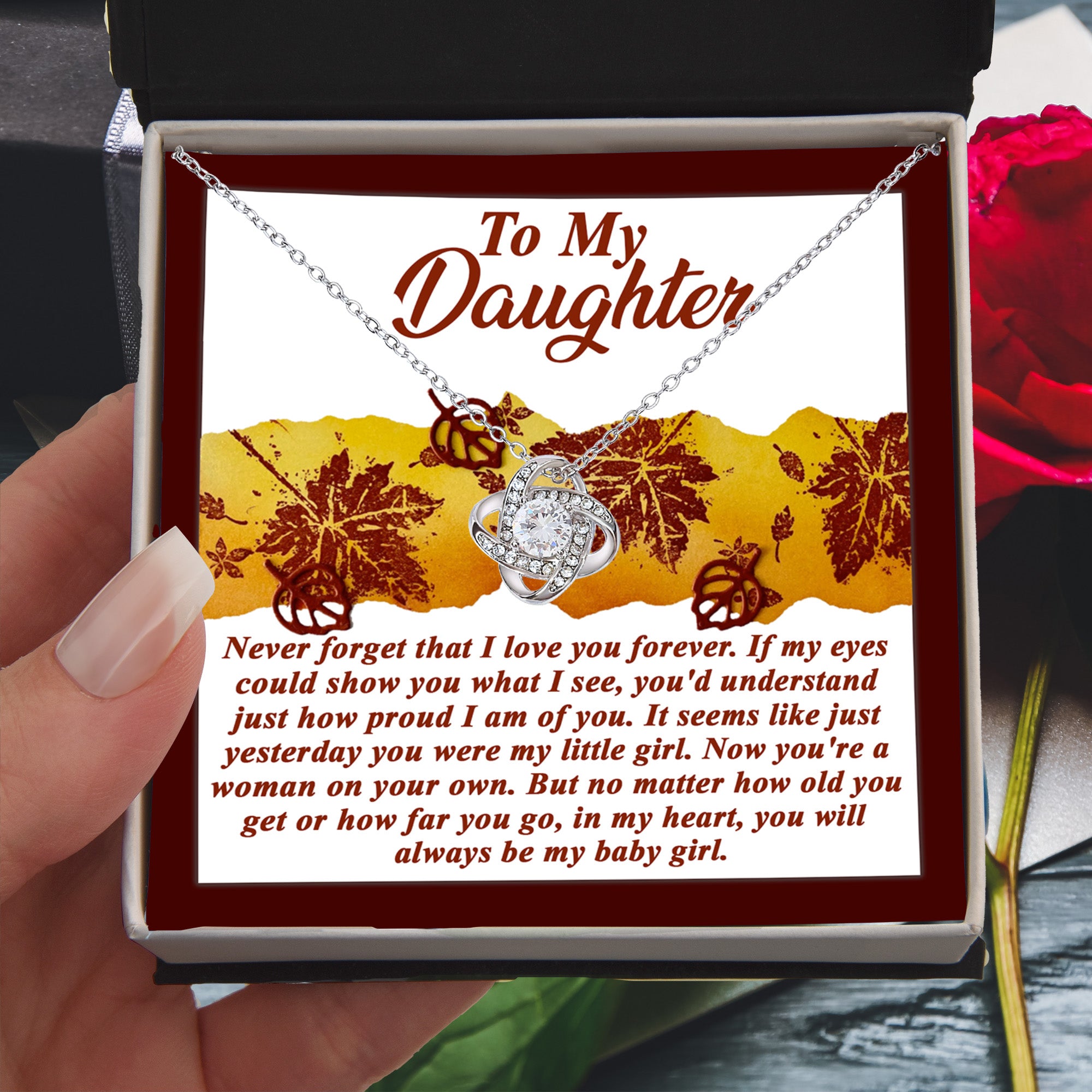 Gift for Daughter - On Your Own - Love Knot Pendant Necklace - Mallard Moon